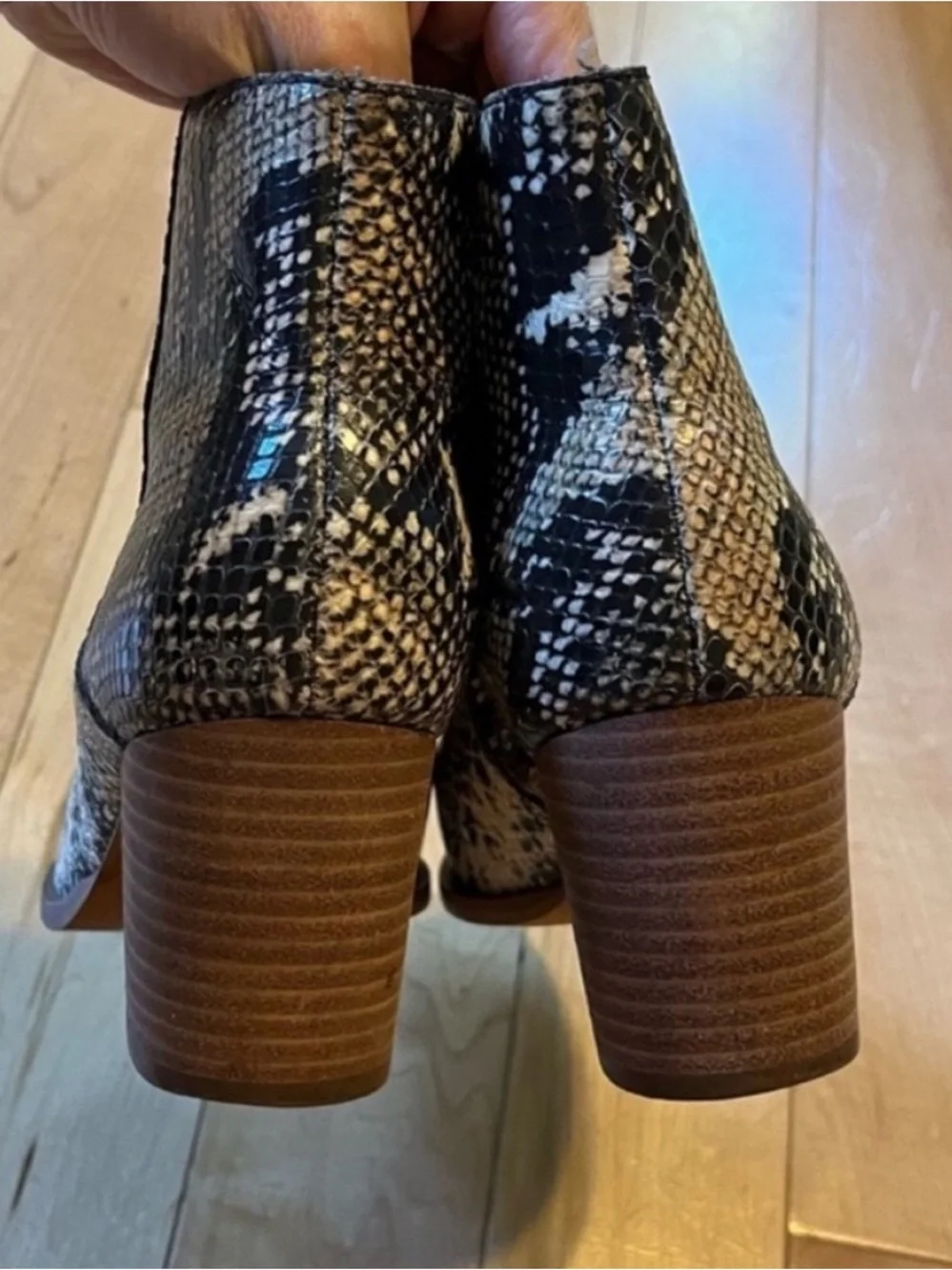 Madewell Ankle Boots Snake Embossed Leather Moonstone Multi size seven (7)
